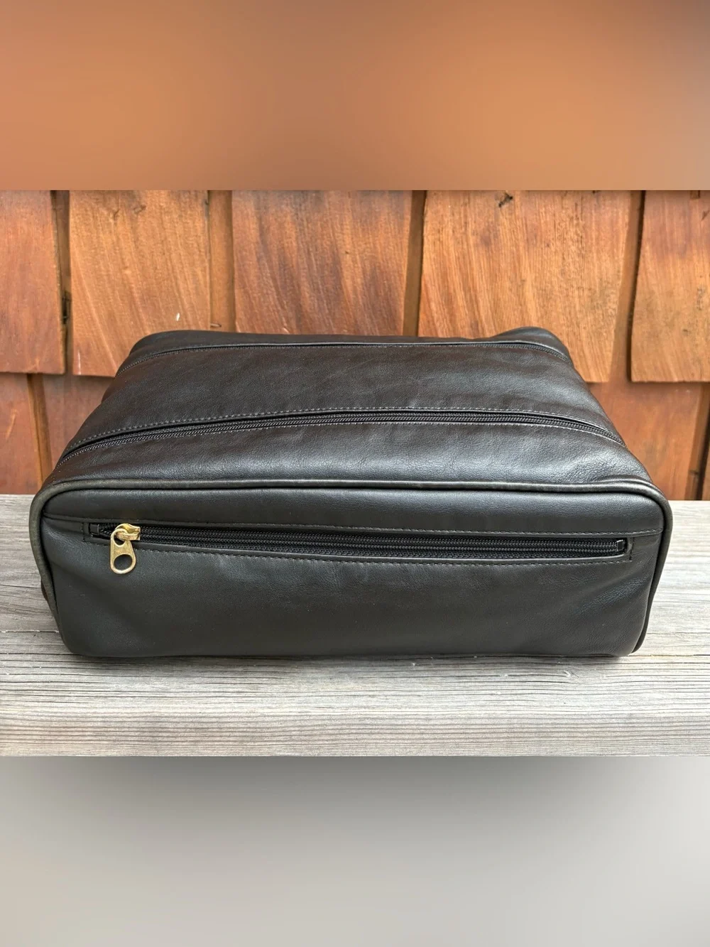 90s Vintage Coach Double Zip Travel Kit Overnight Toiletry Dopp Black